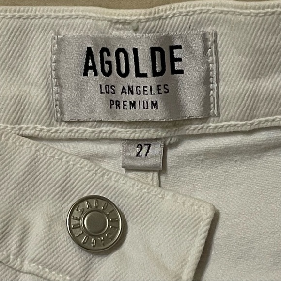 Agolde Riley High Rise Straight Crop Raw Hem Button Fly Jeans Size 27 - Picture 7 of 11